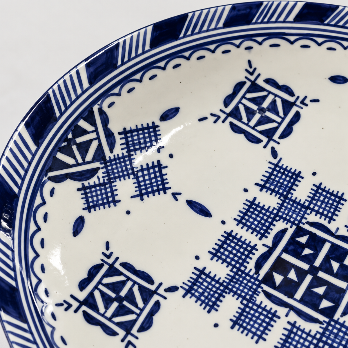 Moroccan Hand-Painted Ceramic Plate – 25 cm Blue & White | Fez Ceramics