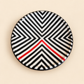 Black & Red Ceramic Plate — 25 cm