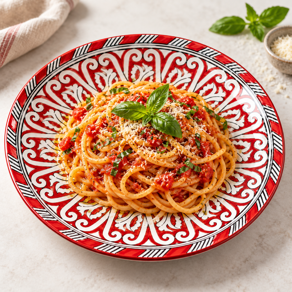Fez Ceramic plates - 25 cm diamètre Red colour Motifs