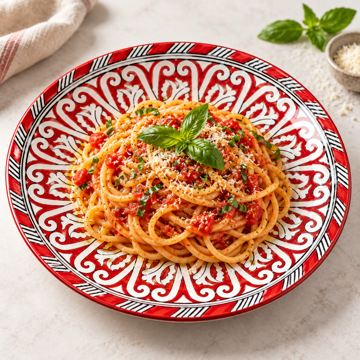 Fez Ceramic plates - 25 cm diamètre Red colour Motifs